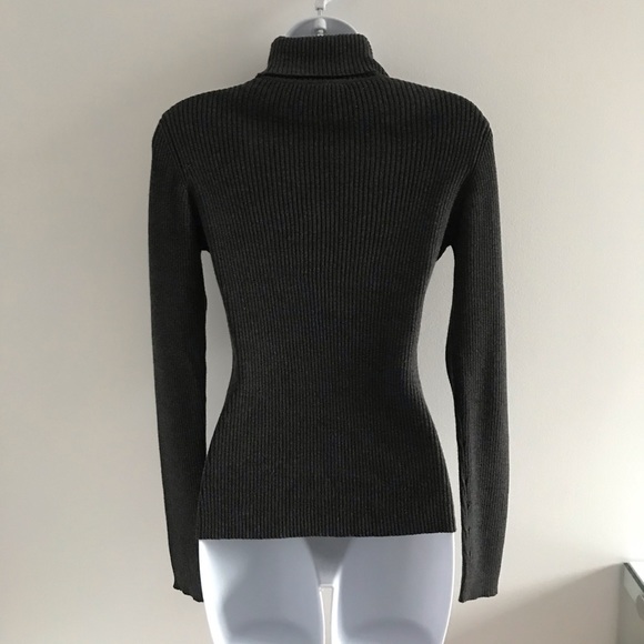 NWOT Jacob Grey Ribbed Turtle Neck Winter Long Sleeve Top Vintage 90’s Y2K - Picture 10 of 13